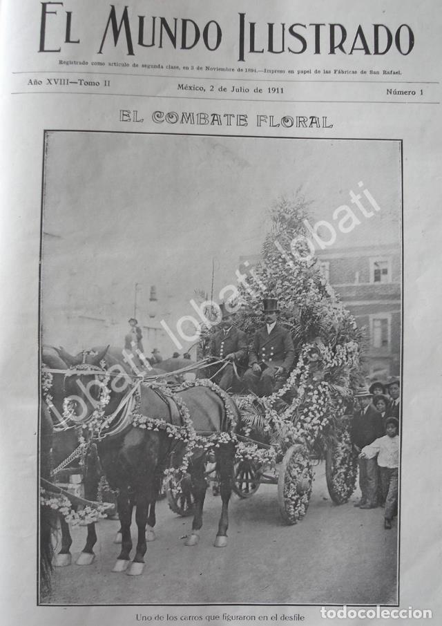Collectionnisme d'affiches: PORTADA ANTIGUA ORIGINAL 1911 DESFILE FLORAL EN D.F