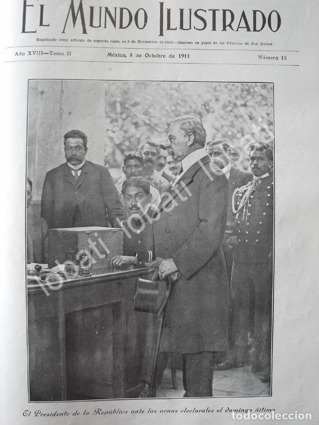 Poster collecting: PORTADA ANTIGUA ORIGINAL OCT 1911 LEON DE LA BARRA EMITIENDO SU VOTO /PLT