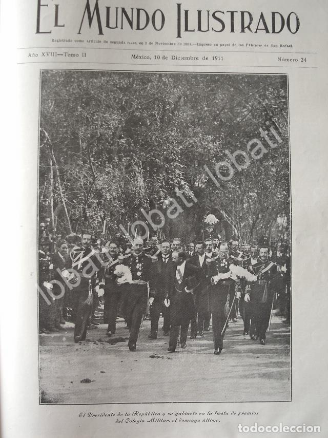 Poster collecting: PORTADA ANTIGUA ORIGINAL 1911 FRANCISCO I MADERO EN COLEGIO MILITAR /PLT