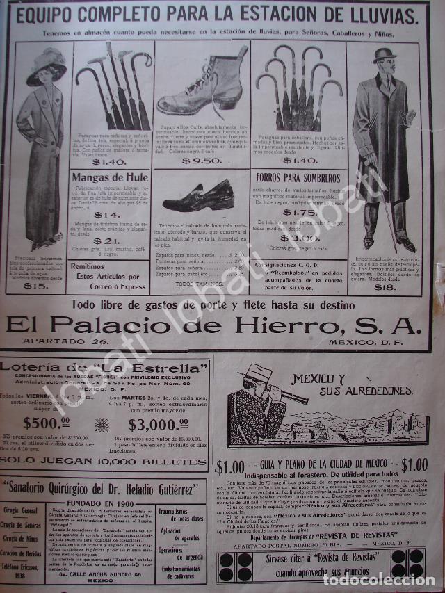 Poster collecting: CARTEL ANTIGUO ORIGINAL DE TIENDA EL EL PALACIO DE HIERRO Y OTRAS 1911 /187