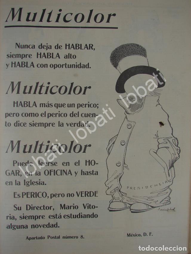 Collezionismo di affissi: CARTEL ANTIGUO ORIGINAL DE 1911 PUBLICIDAD DE LA REVISTA MULTICOLOR CON FRANCISCO Y MADERO