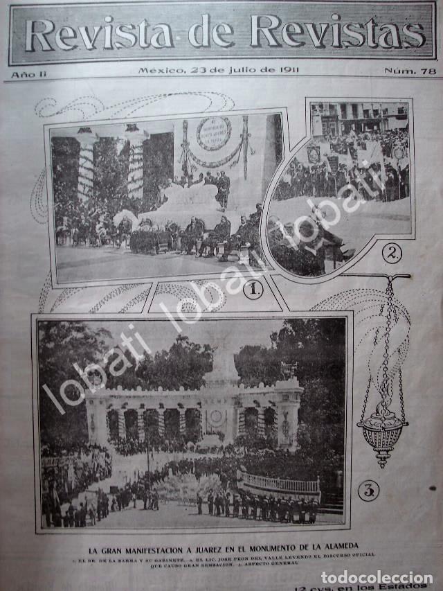 Collezionismo di affissi: PORTADA ANTIGUA ORIGINAL 1911 HOMENAJE A JUAREZ EN LA ALAMEDA /PLT