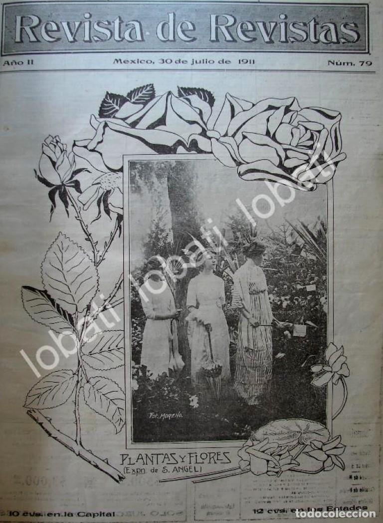 Collezionismo di affissi: PORTADA ANTIGUA ORIGINAL 1911 EXPOSICION DE FLORES EN SAN ANGEL /LDM