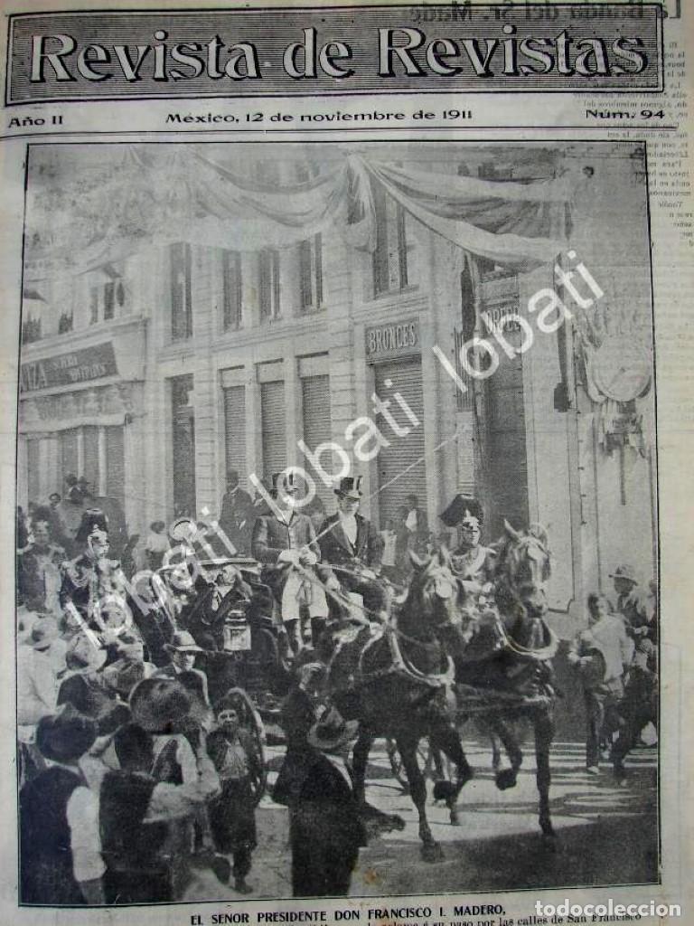 Collezionismo di affissi: PORTADA ANTIGUA ORIGINAL 1911 FRANCISCO I MADERO DESFILE TRIUNFAL /PLT