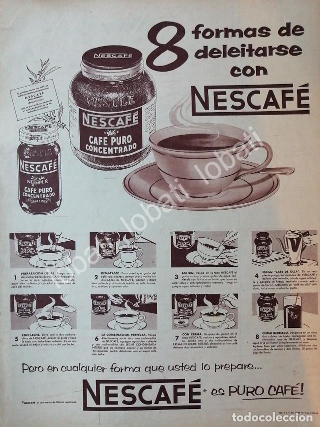 Collezionismo di affissi: CARTEL ANTIGUO ORIGINAL DE CAFE NESCAFE 1956 /37