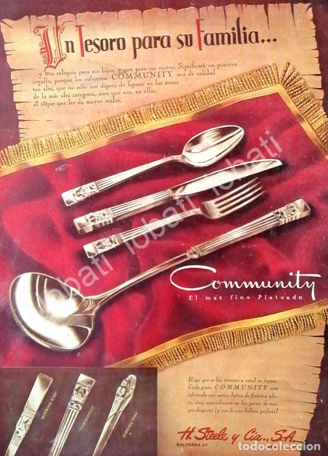Poster collecting: CARTEL ANTIGUO ORIGINAL DE CUBIERTOS COMMUNITY DE ALMACENES HARRY STELLE Y CIA. 1950 /192