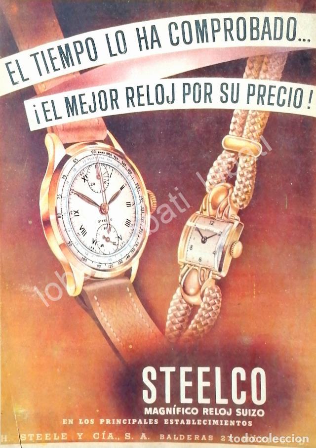 Poster collecting: CARTEL ANTIGUO ORIGINAL DE RELOJES STEELCO 1940s ALMACENES H. STEELE & CIA / 60