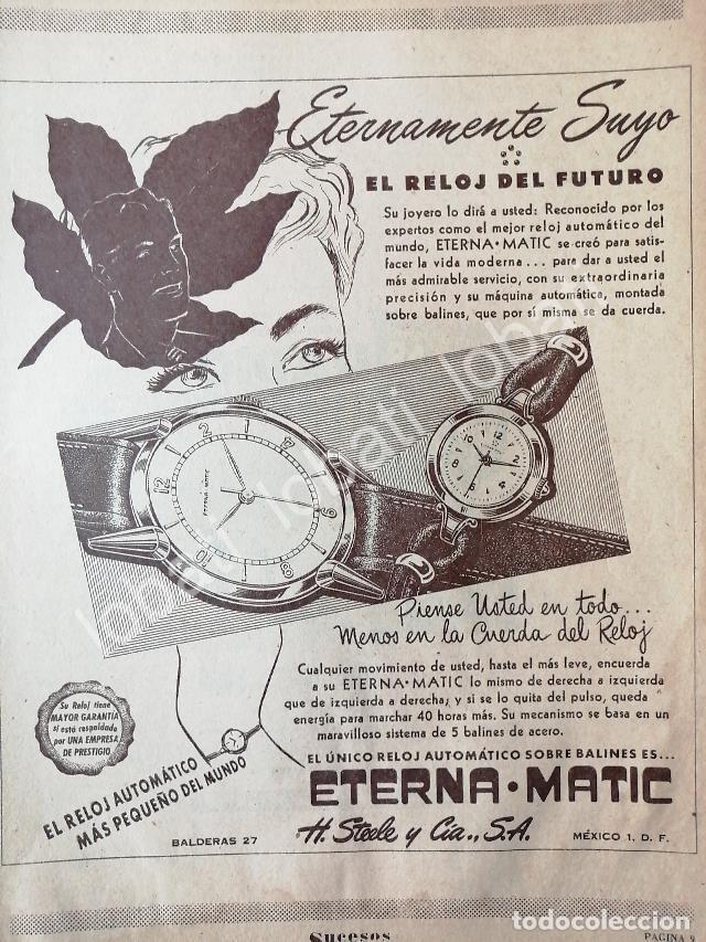 Poster collecting: CARTEL ANTIGUO ORIGINAL DE RELOJES ETERNA MATIC 1953 ALMACENES H. STEELE & CIA / 65