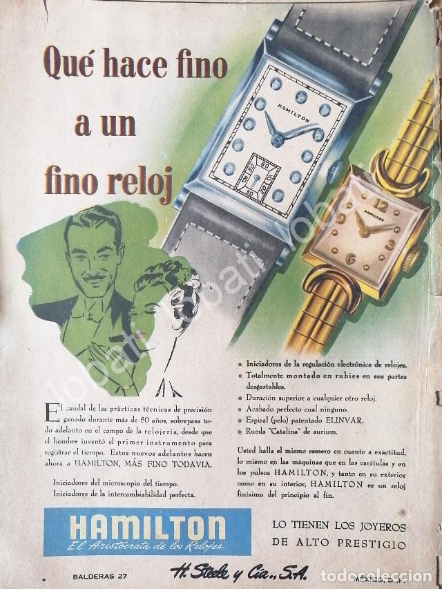 Coleccionismo de carteles: CARTEL ANTIGUO ORIGINAL DE RELOJES HAMILTON 1940s ALMACENES H. STEELE & CIA / 63