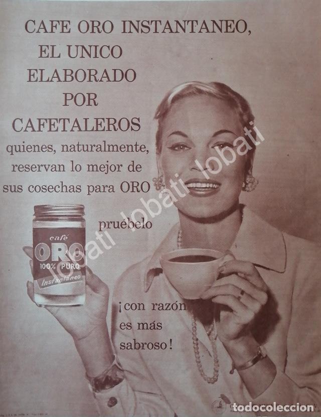 Poster collecting: CARTEL ANTIGUO ORIGINAL DE CAFE ORO 1958 /51 CAFES DE MEXICO S.A