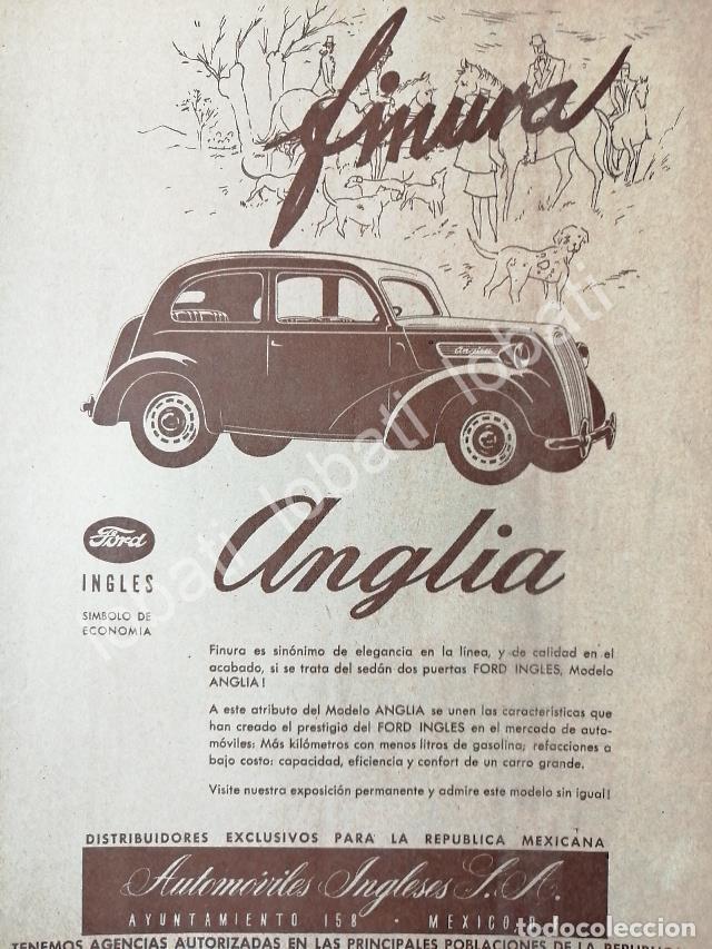 Poster collecting: CARTEL ANTIGUO ORIGINAL DE AUTOS FORD ANGLIA 1951. AUTOMOVILES INGLESES S.A /440