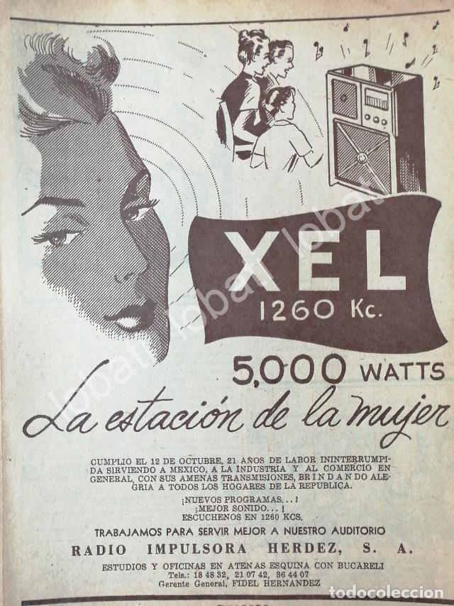 Poster collecting: CARTEL ANTIGUO ORIGINAL DE RADIO DIFUSORA XEL RADIO IMPULSORA HERDEZ 1953 /42 / MUY RARO