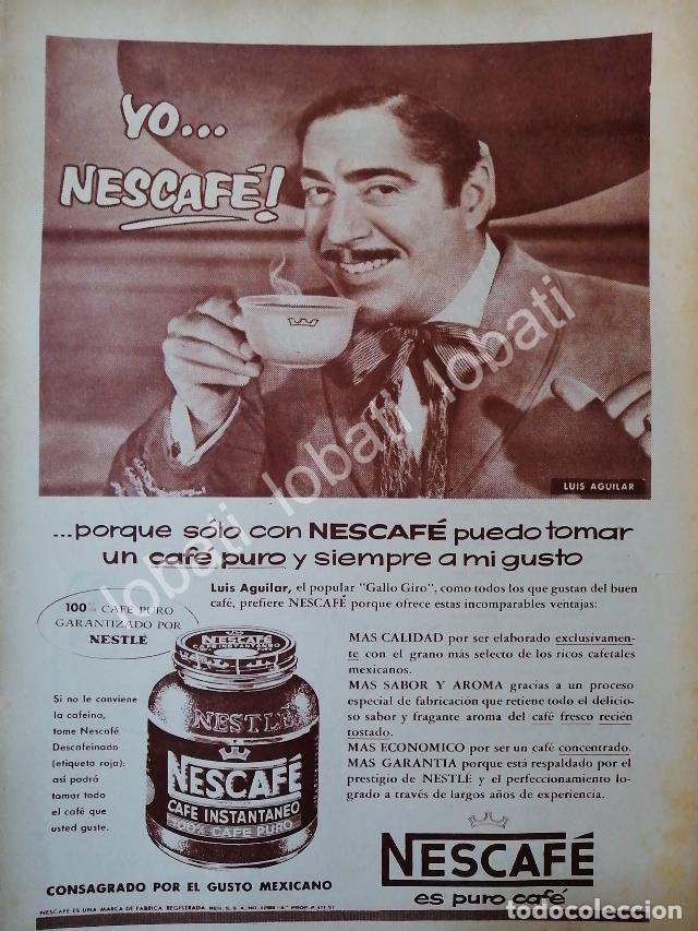 Poster collecting: CARTEL ANTIGUO ORIGINAL DE LUIS AGUILAR Y CAFE NESCAFE 1957 /CF57 / FEP
