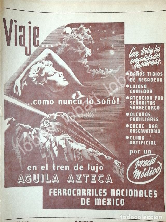 Poster collecting: CARTEL ANTIGUO ORIGINAL DE TREN AGUILA AZTECA 1953 FERROCARRILES NACIONALES /204