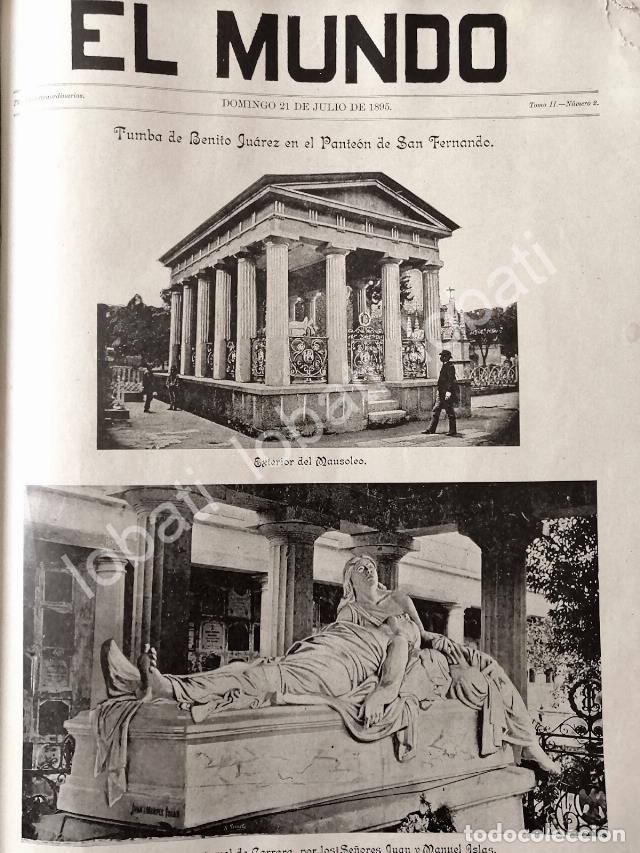 Poster collecting: PORTADA ANTIGUA ORIGINAL 1895 MAUSOLEO DE BENITO JUAREZ, PANTEON SAN FERNANDO