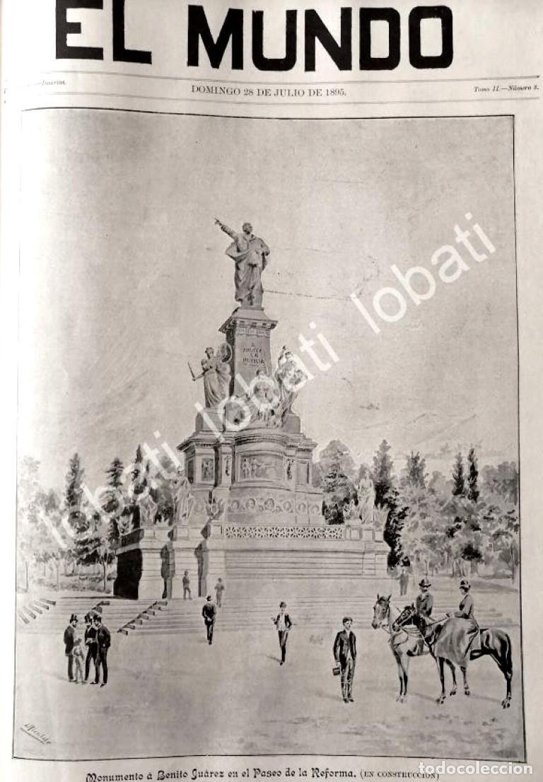 Poster collecting: PORTADA ANTIGUA ORIGINAL 1895 MONUMENTO A BENITO JUAREZ D.F