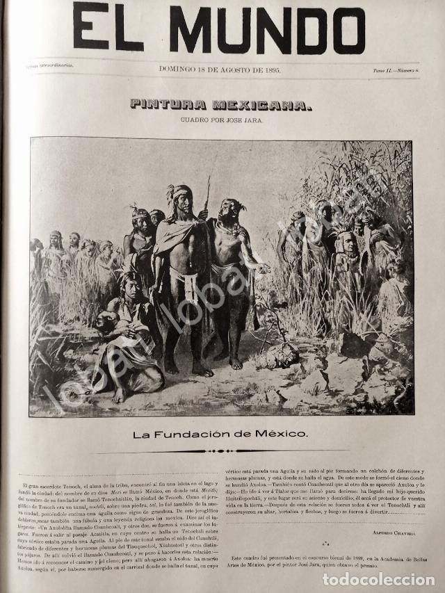 Poster collecting: PORTADA ANTIGUA ORIGINAL 1895 DEL PINTOR JOSE JARA, FUNDACION DE MEXICO