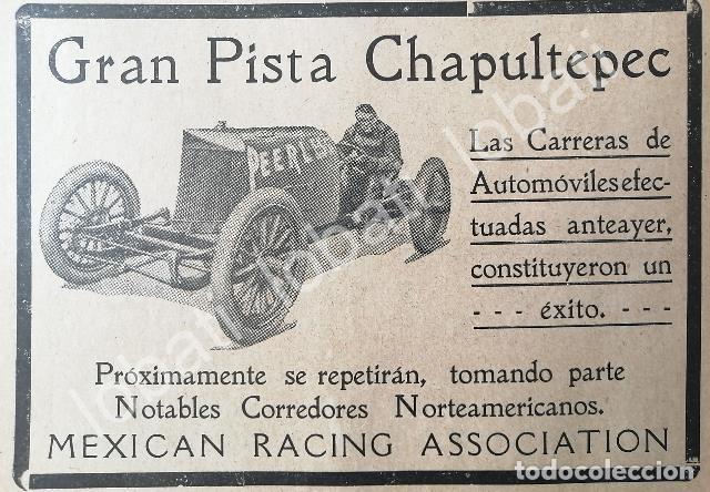 Poster collecting: CARTEL ANTIGUO ORIGINAL DE PRIMERA CARRERA DE LA PISTA DE CARRERAS CHAPULTEPEC 1922 /206