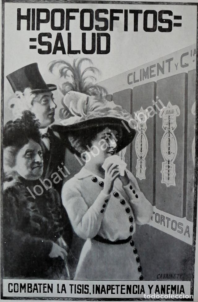 Poster collecting: CARTEL ANTIGUO ORIGINAL DE TONICO HIPOFOSFITOS, 1913 PUBLICIDAD ARTISTICA /20