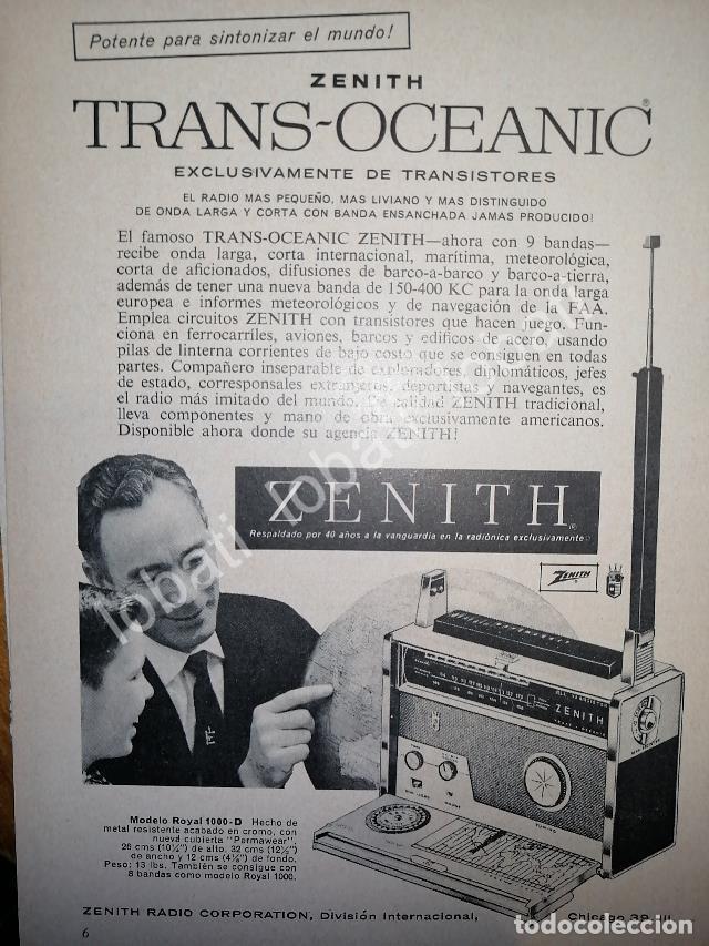 Poster collecting: CARTEL ANTIGUO ORIGINAL DE MINI CARTEL. RADIO TRANS OCEANICO ZENITH 1950s /48