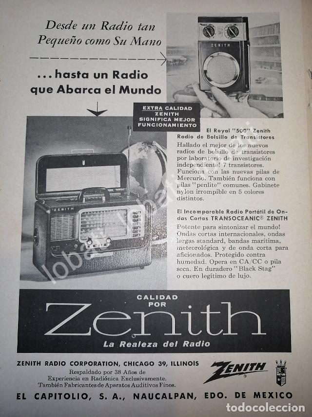 Poster collecting: CARTEL ANTIGUO ORIGINAL DE MINI CARTEL. RADIO TRANS OCEANICO ZENITH 1940s /49