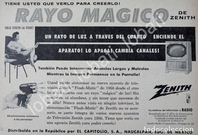 Poster collecting: CARTEL ANTIGUO ORIGINAL DE EL PRIMER CONTRO REMOTO 1956 ZENITH FLASHMATIC /54 MUY RARO