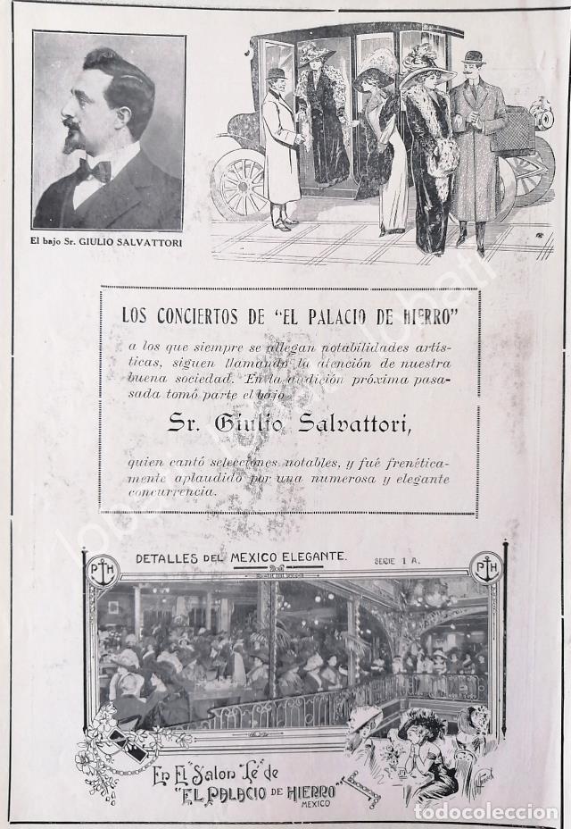Poster collecting: CARTEL ANTIGUO ORIGINAL DE CANTANTE GIULIO SALVATORI EN EL PALACIO DE HIERRO 1920 /210 SUPER RARO 10