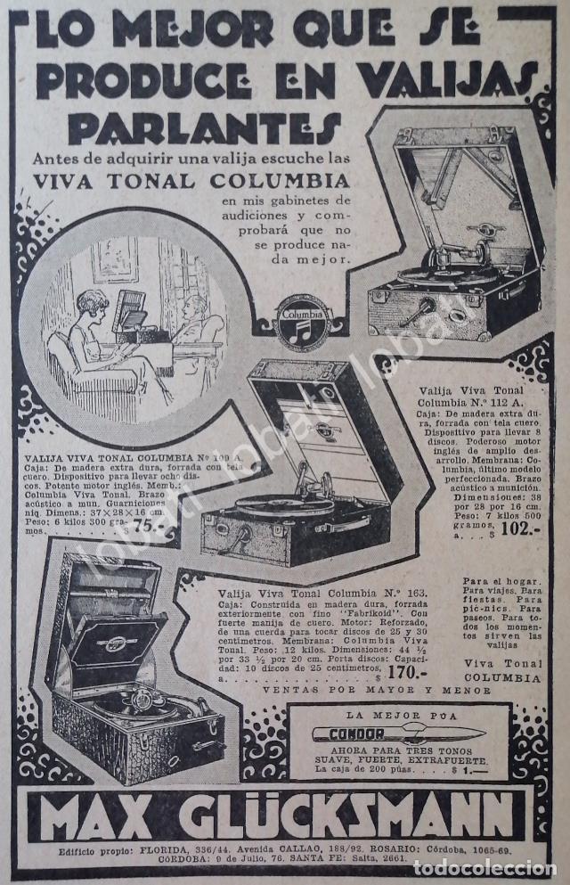 Poster collecting: CARTEL ANTIGUO ORIGINAL DE GRAMOFONO COLUMBIA VIVA TONAL, 1926 ARGENTINA /66