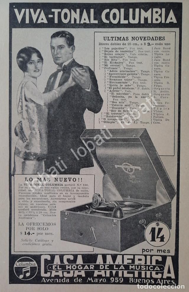 Poster collecting: CARTEL ANTIGUO ORIGINAL DE GRAMOFONO COLUMBIA VIVA TONAL 1920s /83