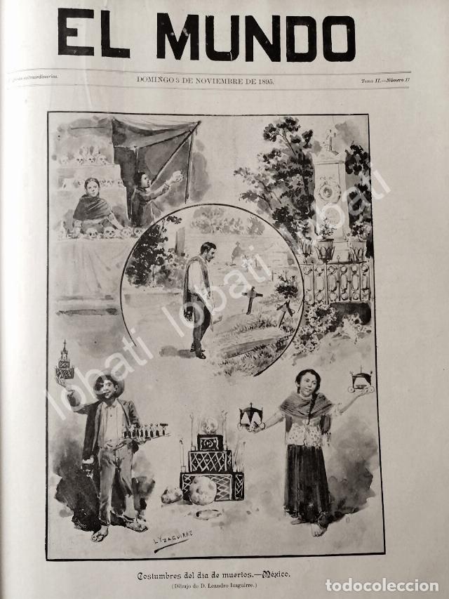 Poster collecting: PORTADA ANTIGUA ORIGINAL 1895 COSTUMBRES DE DIA DE MUERTOS /LDM