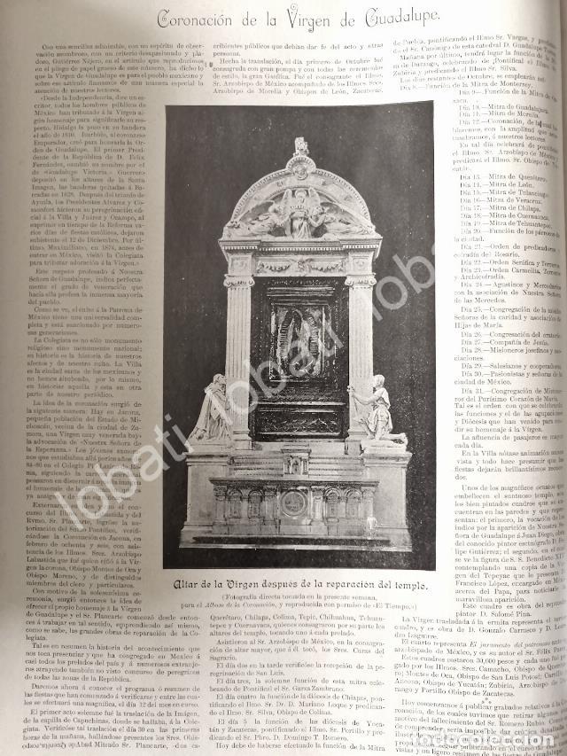 Collectionnisme d'affiches: CARTEL ANTIGUO ORIGINAL DE ALTAR DE LA BASILICA 1895 CORONACION DE LA VIRGEN / RLG