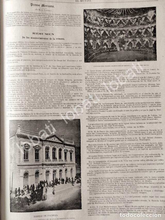 Collectionnisme d'affiches: CARTEL ANTIGUO ORIGINAL DE TEATRO BARTOLOME DE MEDINA, PACHUCA 1895 / LDM Y MAS NOTAS