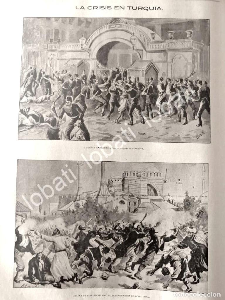 Collectionnisme d'affiches: CARTEL ANTIGUO ORIGINAL DE EL GENOCIDIO ARMENIO EN TURQUIA 1895 / PLT