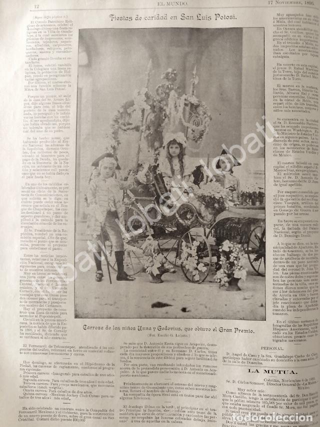 Collectionnisme d'affiches: CARTEL ANTIGUO ORIGINAL DE NI&Ntilde;OS UNNA GEDOVIUS EN FIESTAS SAN LUIS POTOSI 1895 /ASM