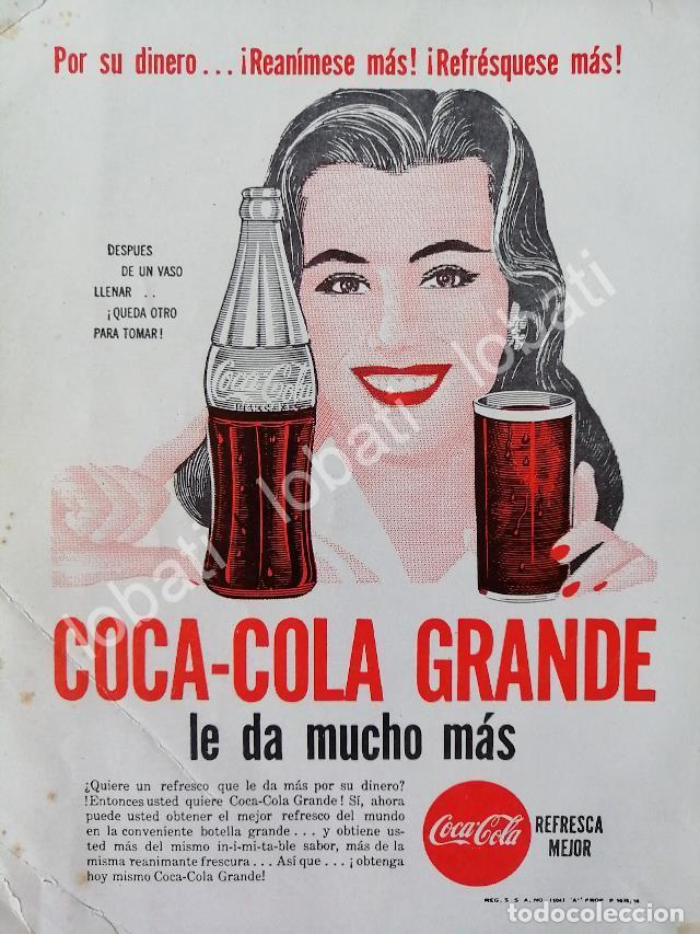 Collectionnisme d'affiches: CARTEL ANTIGUO ORIGINAL DE REFRESCOS COCA COLA 1961 /121