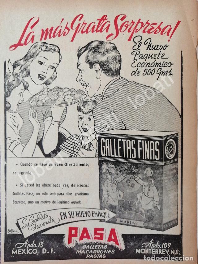 Collectionnisme d'affiches: CARTEL ANTIGUO ORIGINAL DE GALLETAS PASA MONTERREY 1950s /75