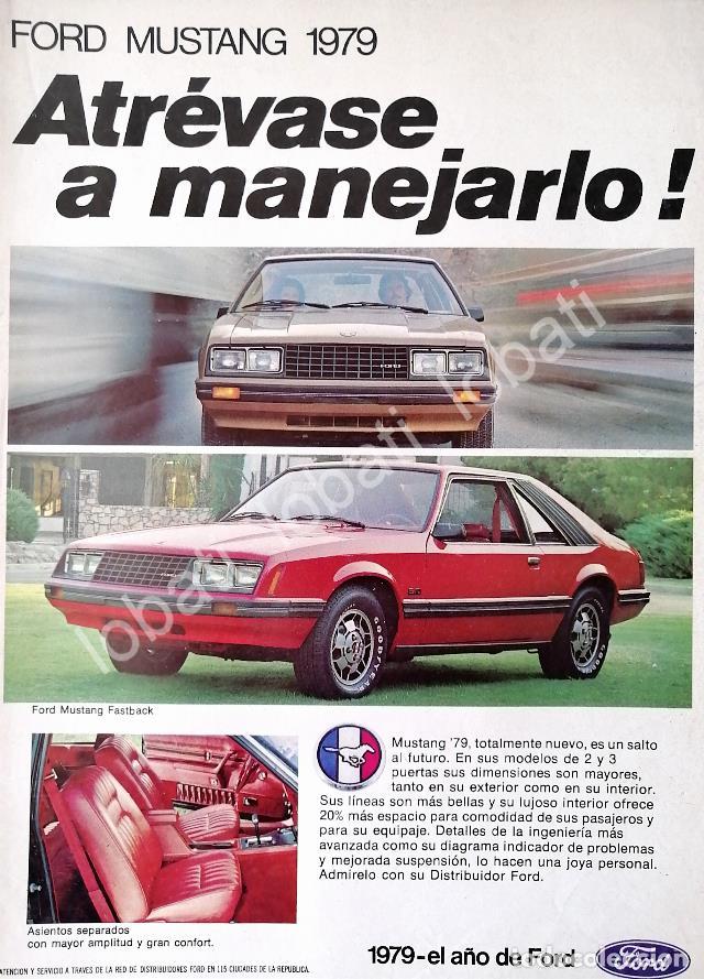 Poster collecting: CARTEL ANTIGUO ORIGINAL DE AFICHE DE AUTOS FORD MUSTANG FASTBACK 1979 /452