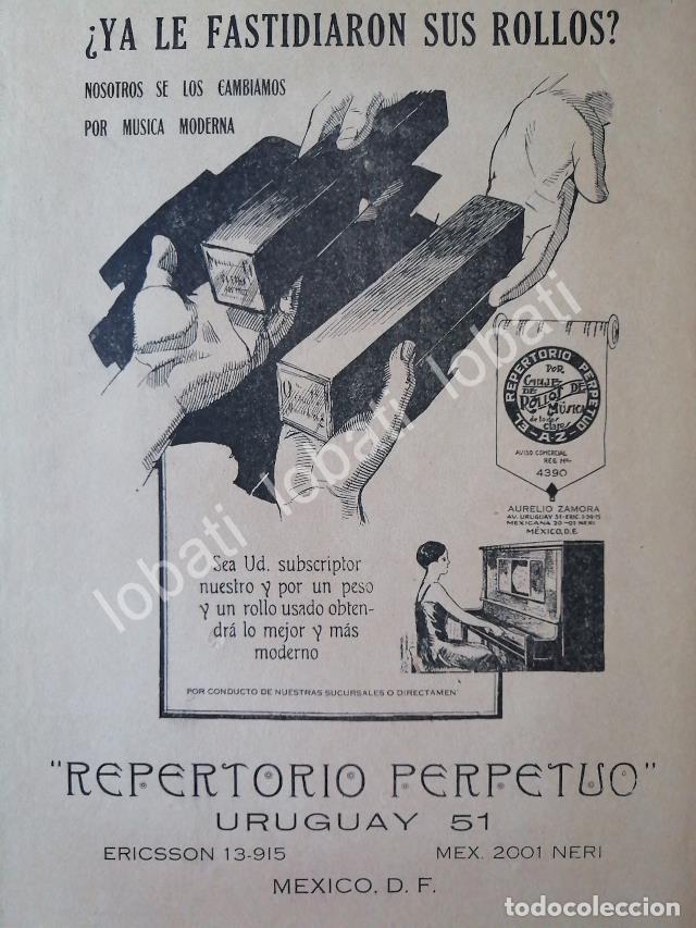 Poster collecting: CARTEL ANTIGUO ORIGINAL DE ROLLOS PARA PIANO REPERTORIO PERPETUO 1926. /145 RARO