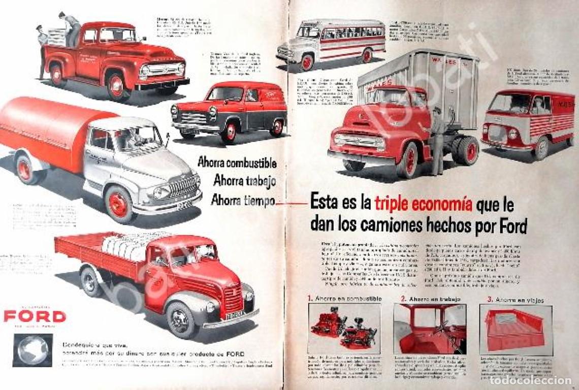 Poster collecting: CARTEL ANTIGUO ORIGINAL DE AUTOS. CAMIONES Y PICKUPS FORD 1957 /460