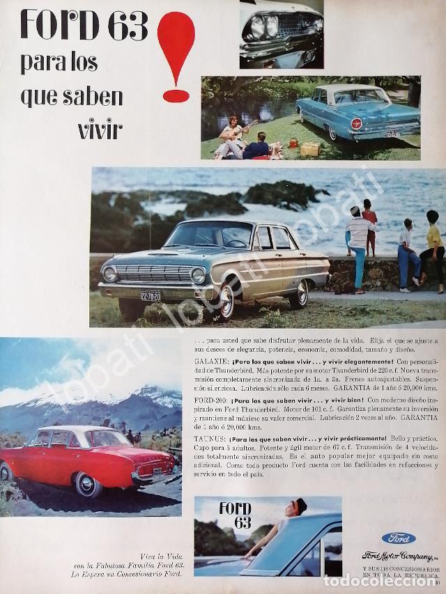 Poster collecting: CARTEL ANTIGUO ORIGINAL DE AUTOS FORD GALAXIE & TAUNUS 1963 /465