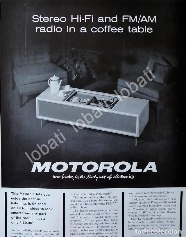 Poster collecting: CARTEL ANTIGUO ORIGINAL DE RADIO CONSOLA MOTOROLA 1950 /155 RARO