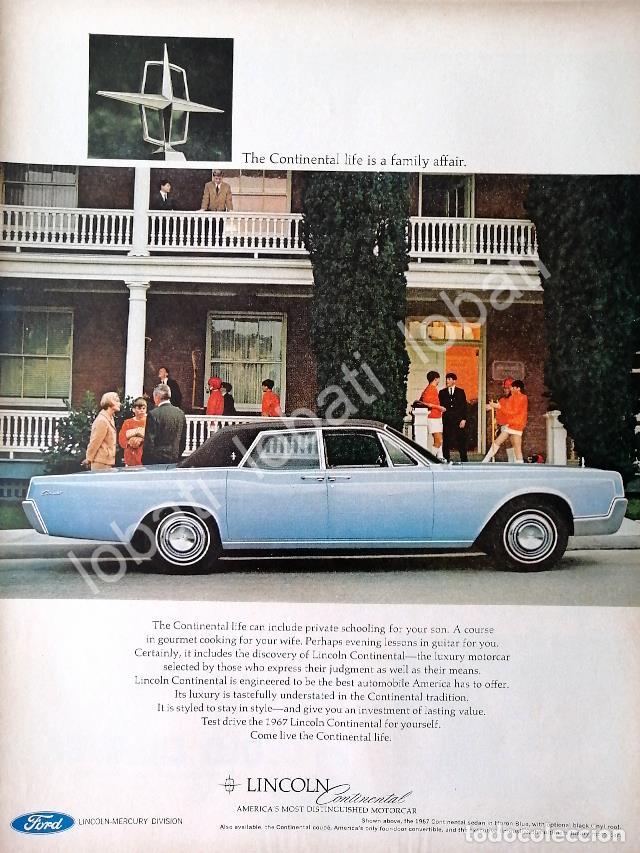 Colecionismo de cartazes: CARTEL ANTIGUO ORIGINAL DE AUTOS FORD LINCOLN CONTINENTAL 1967 /490