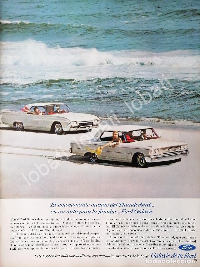 Colecionismo de cartazes: CARTEL ANTIGUO ORIGINAL DE AUTOS FORD GALAXIE & THUNDERBIRD 1963 /491