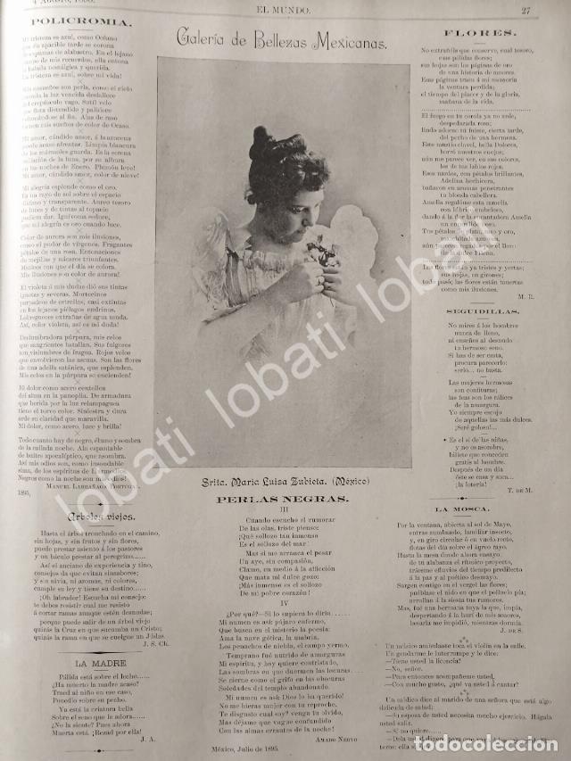 Colecionismo de cartazes: CARTEL ANTIGUO ORIGINAL DE MARIA LUISA ZUBIETA MORA Y OTRAS NOTAS 1895 / ASM