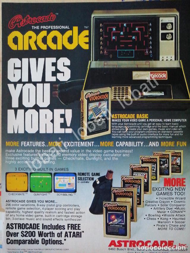 Colecionismo de cartazes: CARTEL ANTIGUO ORIGINAL DE VIDEO JUEGO ARCADE ASTROCADE 1982 /179 SUPER RARO