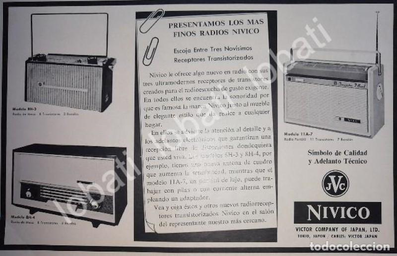 Collezionismo di affissi: CARTEL ANTIGUO ORIGINAL DE RADIOS NIVICO JVC 1960s /185 / RARO