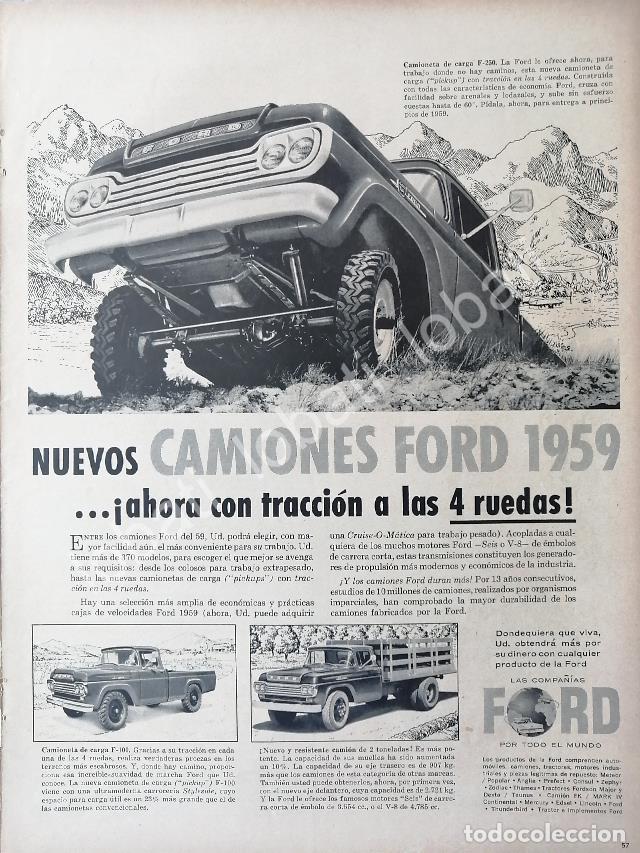 Collezionismo di affissi: CARTEL ANTIGUO ORIGINAL DE AUTOS PICKUP FORD F-100 Y MAS 1959 / 511