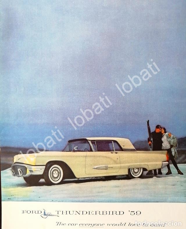 Collectionnisme d'affiches: CARTEL ANTIGUO ORIGINAL DE AUTOS FORD THUNDERBIRD 1959 /528