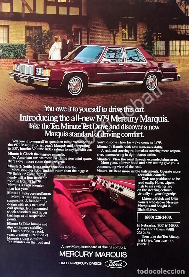 Sammeln von Plakaten: CARTEL ANTIGUO ORIGINAL DE AUTOS FORD MERCURY MARQUIS 1979 /527