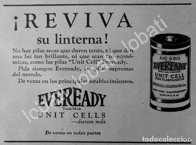 Sammeln von Plakaten: CARTEL ANTIGUO ORIGINAL DE MINI CARTEL BATERIAS EVERADY 1926 /204
